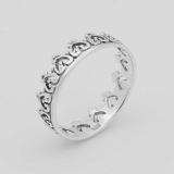 Sterling Silver Crown Stack Ring